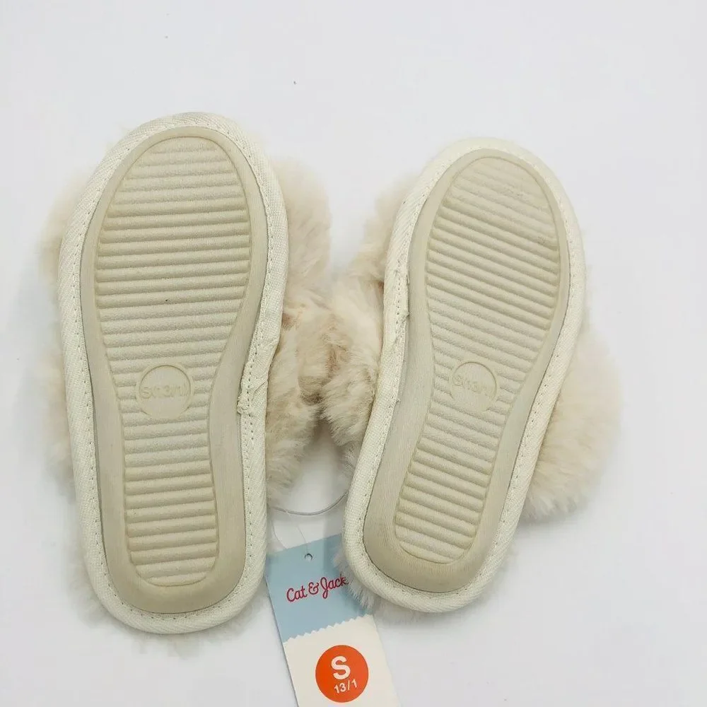 Brand New Cat & Jack Faux Fur Slippers For‎ Kids Size 13/1 (Small)